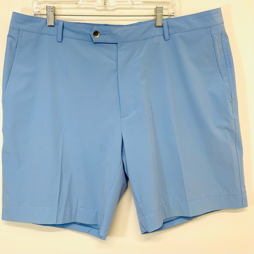 Fairway Green F & G Tech Mens Golf Shorts 40 Blue Stretch Pockets Chino Vacation